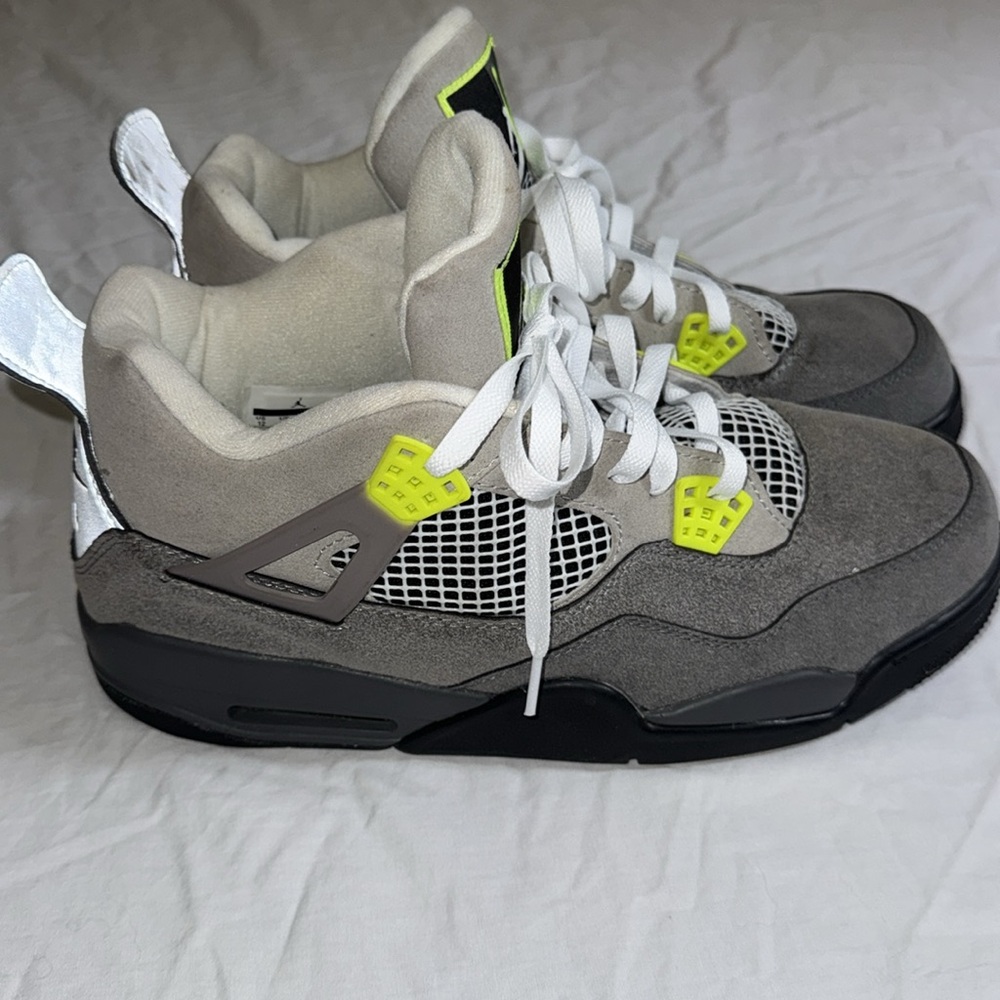 Nike Air Jordan 4‎ Retro SE Mid Neon 95 Cool Grey Gray Volt 12 - Picture 4 of 14